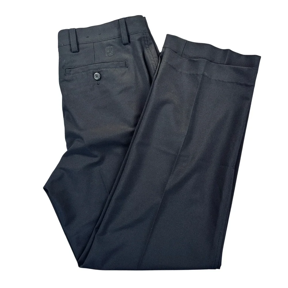 FootJoy FJ Men's 33x32 Performance Golf Pants Black Stretch Flat Front Everyday‎